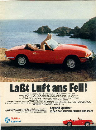 Triumph Spitfire 1500 Werbung -  Lat Luft ans Fell ...  